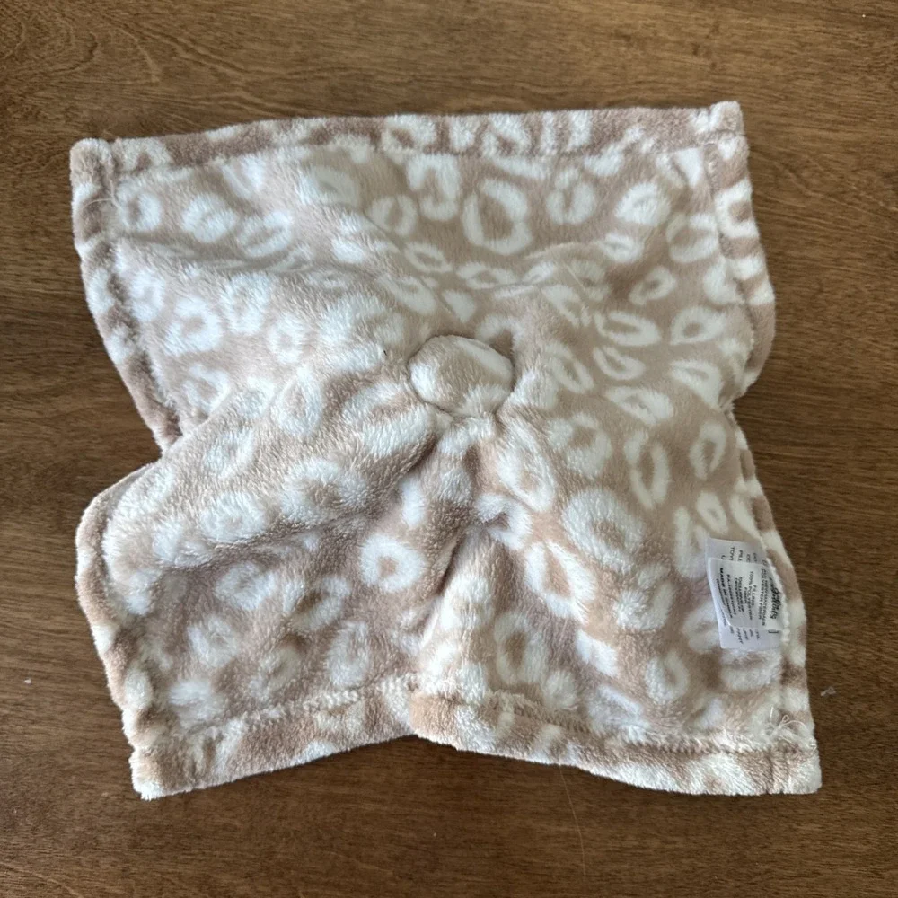 Baby Essentials White Bear Tan Cheetah/Leopard Security Blanket/Lovey